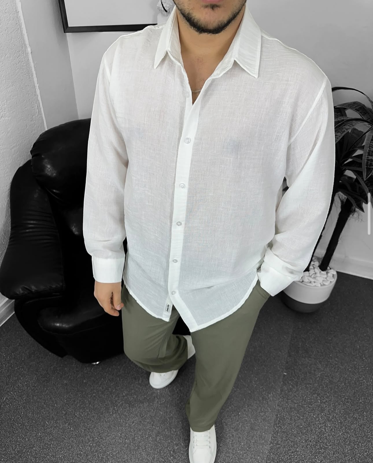 OVERSİZE KETEN GÖMLEK